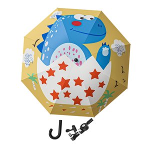 Bothyi - Paraguas Para Cochecito De Bebé Con Abrazadera Protección Solar Viaje Cochecito De Bebé Sombrilla Dinosaurio Azul