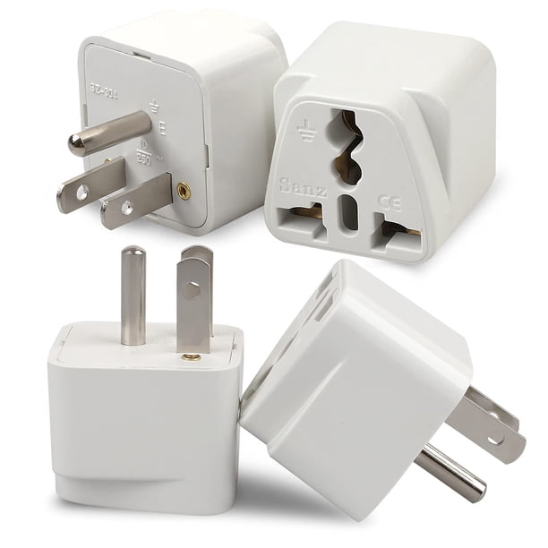 Adaptador de viaje Romeda, paquete de 4 unidades, enchufe universal de Europa a EE. UU.