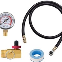 Xusx111 - Kit De Reparación Que Incluye La Válvula De Seguridad, El Medidor De Presión Y El Kit De Montaje De La Manguera Del Tanque De Aire (Negro)
