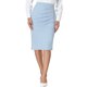 thumbnail image 1 of INSPIRE CHIC Falda lápiz de mujer para trabajar, cintura alta elástica, fruncida, bodycon, midi, M azul claro, 1 of 6