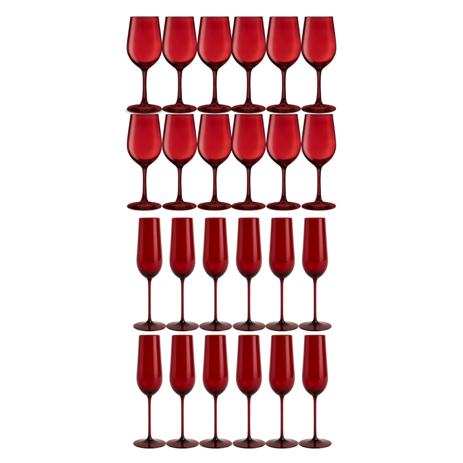 Set 24 Copas Full Color Rojo Menaje Allegra Celebraciones