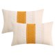 thumbnail image 1 of REGALWOVEN 2 piezas de fundas de cojín con tejido geométrico para sofá, sala de estar, decoración boho de granja, amarillo 12" x 20", 1 of 7