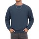 thumbnail image 1 of Sudadera casual de gimnasio para hombre de color sólido con cuello redondo y manga larga M azul marino, 1 of 6