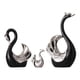 thumbnail image 2 of Figura de cisne de 3 uds, colección de estatuas de la familia de cisnes, escultura de Animal, adorno de mesa para estantería, gabinete, decoración del Negro Plata, 2 of 5
