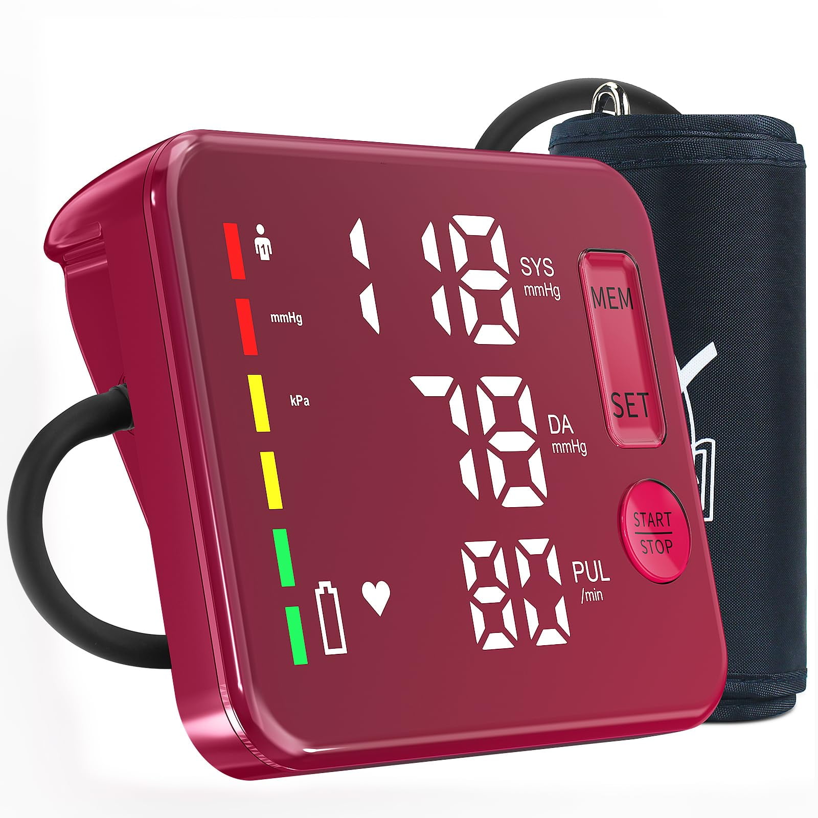 Tensiómetro Guaever Recargable Para La Parte Superior Del Brazo, Rojo