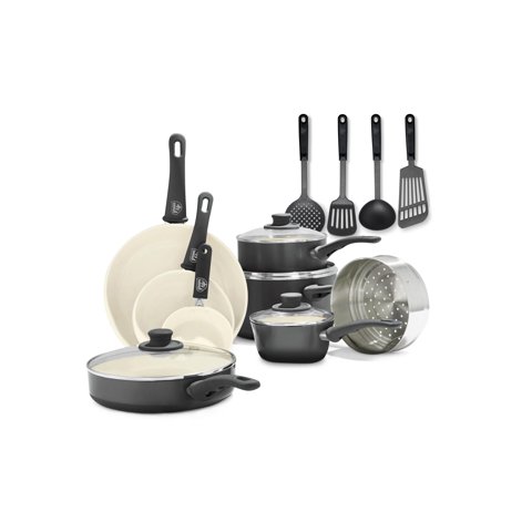 Juego De Utensilios De Cocina Greenlife Soft Grip, 16 Piezas, Cerámica Antiadherente