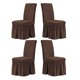 thumbnail image 3 of 4x Faldas Largas Con Volantes Funda Elástica Para Silla De Comedor Para Café De Banquete De Boda, 3 of 6