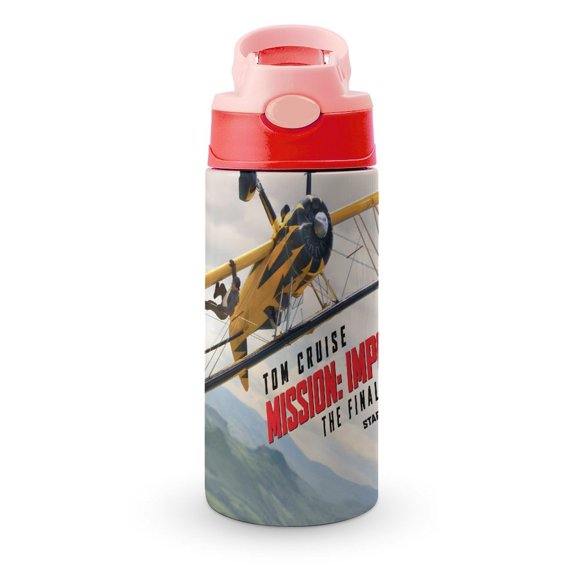Misión: Imposible – Sentencia FinalBotella de Agua con Tapa Pop Top de Un Toque, Acero Inoxidable, a Prueba de Fugas, para Deportes, Botella Infantil rosa 12 oz