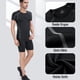thumbnail image 4 of Camisetas de compresión de manga corta para hombre, paquete de 2, camisetas deportivas de capa base, camiseta deportiva de entrenamiento, color negro, 4 of 6