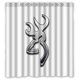 thumbnail image 1 of Cortina de ducha de metal blanco refrescante con ganchos, tamaño 66 x 72 pulgadas, 1 of 3
