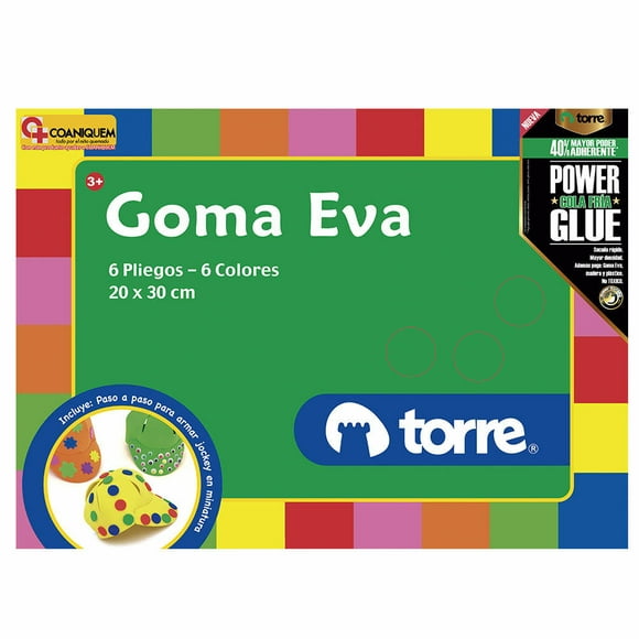 Goma Eva 6 Pliegos 6 Colores, 1 Un