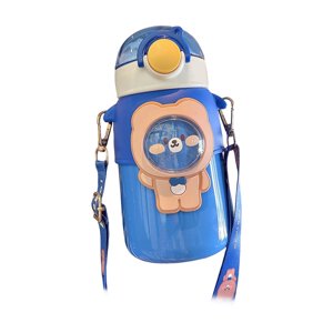 Bothyi - Jarra De Agua Grande Portátil Sin Bpa Con Pajita Y Correa Para Correr En La Oficina Azul