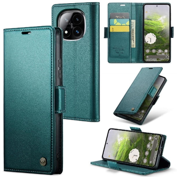CaseMe tipo cartera Xiaomi Redmi Note 14 Pro 4G con cierre magnético, RFID, tarjetero, soporte, carga inalámbrica