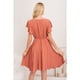 thumbnail image 3 of Vestido Midi Mujer Manga Corta Semi Formal Liso Colores 3398, 3 of 3