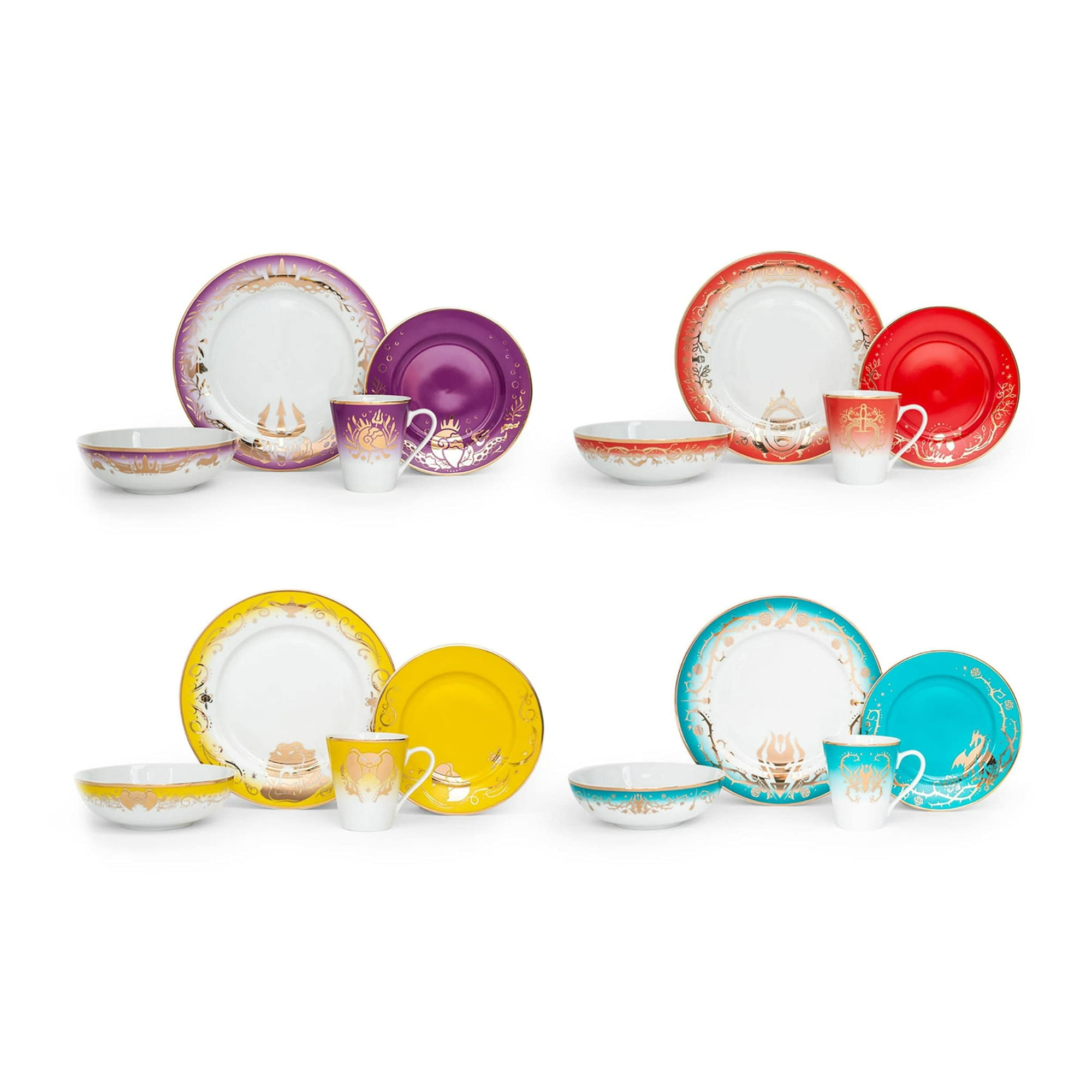 Juego De Vajilla Disney Villains De Cerámica Maléfica, 16 Piezas