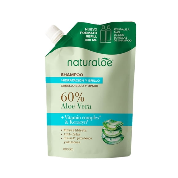 Shampoo Naturaloe Hidratación y Brillo, 800 ml