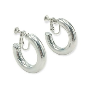 Elbauldejuma - Aros Sin Perforacion Argollas Skinny Chunky Plateadas