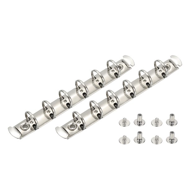 Uxcell A7 6 Mecanismos de Anillo de Carpeta de Agujero, 2 Conjunto 0.6" O Anillo de Reemplazo Carpeta Planificador Hojas Sueltas, 15mm Plata