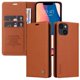 thumbnail image 1 of Funda Billetera de Cuero para iPhone 14 con Tarjetero y Soporte - Tapa Magnética Marrón, 1 of 6