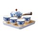 thumbnail image 4 of Tetera De Cerámica Con Asa Lateral Para Tetera De Viaje Azul Claro Con Tazas, 4 of 5