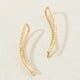 thumbnail image 2 of Minimalist Ear Climber Earrings Long Copper Climbers Crawler Bar Studs 1 Pair, 2 of 4