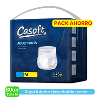 Casoft - Pañales Adulto Pants Alta Absorción Calzón Uso Cotidiano 80U M