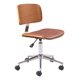 thumbnail image 1 of Silla de oficina Zuo Duravel marrón de piel sintética ajustable, 1 of 9