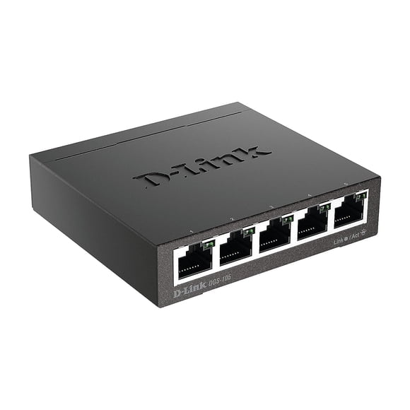 Conmutador Ethernet D-Link DGS-105 de 5 puertos Gigabit no administrado