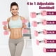thumbnail image 2 of Mancuernas ajustables Hezeyferg de 10 kg, color rosa, 4 niveles, 2 of 6