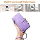 thumbnail image 5 of Funda Tipo Billetera para ZTE Axon 60 Lite con Cremallera Portatarjetas Soporte Correa de Muñeca Cuero púrpura, 5 of 5