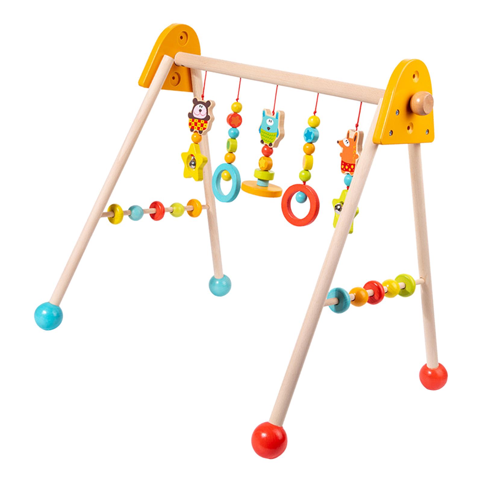 Magideal - Gimnasio Para Bebés De Madera, Estructura De Gimnasio Para Juegos, Montessori Con Remolque De Madera, Juguete, Fácil De Montar, Gimnasio Para Juegos P