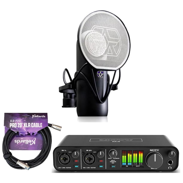 Interfaz de Audio Motu M4 USB 4x4 con Kit de Micrófono | Lider