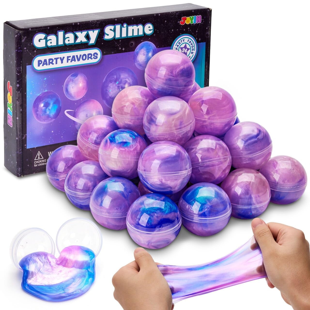 Slime Party Favors Joyin Pink Galaxy, Paquete De 24 Unidades, Para Aliviar El Estrés