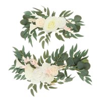 Magideal - 2 Piezas De Flores Artificiales Hechas , Hojas , Flores De Para Telón De Fondo , Cartel De Bienvenida, Arreglo Floral , Opción 4F