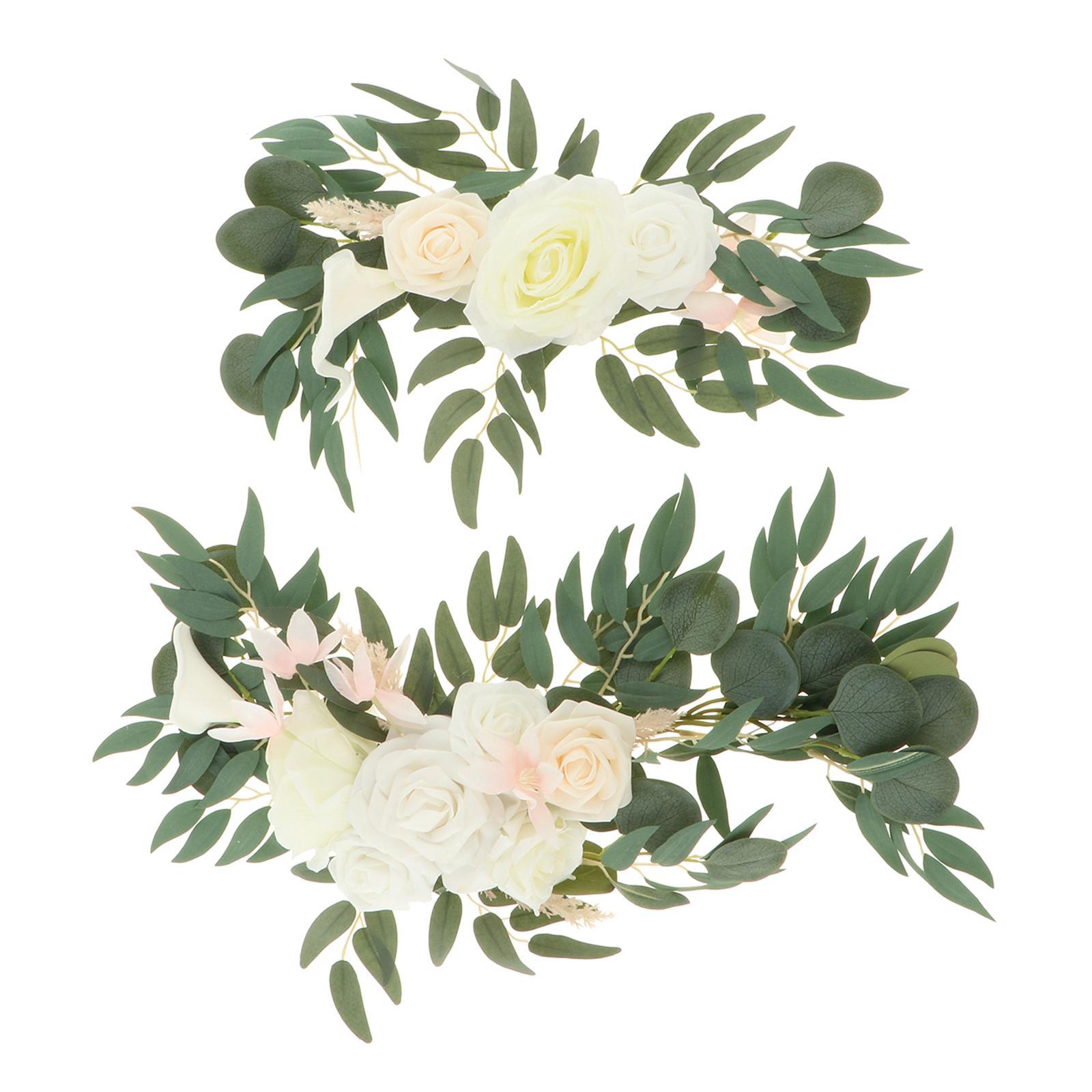 Magideal - 2 Piezas De Flores Artificiales Hechas , Hojas , Flores De Para Telón De Fondo , Cartel De Bienvenida, Arreglo Floral , Opción 4F