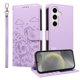 thumbnail image 1 of Funda Cartera para Samsung Galaxy S24 Perro Cachorro Grabado con Tarjetas Soporte Correa Morado, 1 of 6