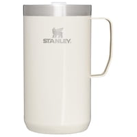 Taza Camp Stanley Stay Hot De Acero Inoxidable, 24 Onzas, Color Crema Brillante