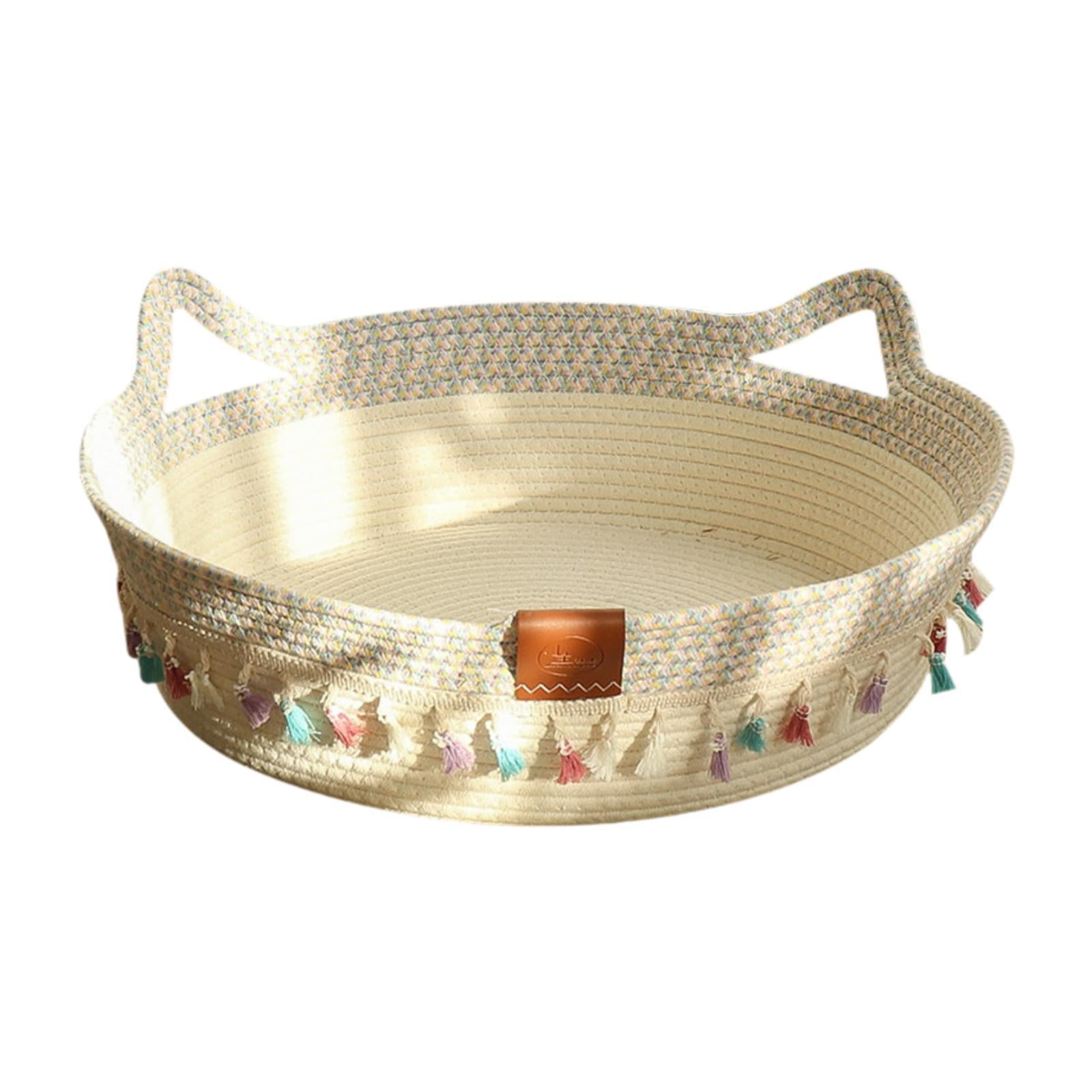 Ioensy - Cama Para Gatos Tejida A Mano, Tipo Cesta, Tipo Nido, Para Dormir, Para Gatitos, Gatos Y Cachorros, Talla M