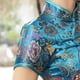 thumbnail image 3 of Vestido cheongsam de diez hebillas, desfile de ropa de verano, etiqueta larga, corte entallado, 3 of 5