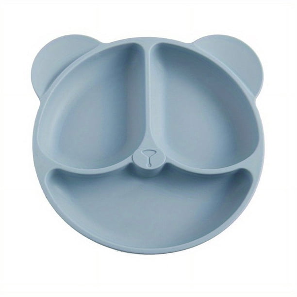 1pc, Food Grade Silicone Children's Dinner Plate Bowl Suction Cup Format Cute Cartoon Bear Baby Food Supplement Tableware