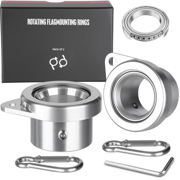 Anillos para Mástil de Bandera HPGOED Aleación de Aluminio 1.25 pulg Giro 360°