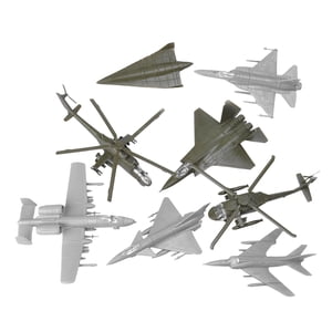 Magideal - 8 Piezas Simulación 4D Fighter Diy Ensamblado Avión Decoración De Escritorio Modelo De Helicóptero Colección Modelo De Exhibición Coleccionables Adorn