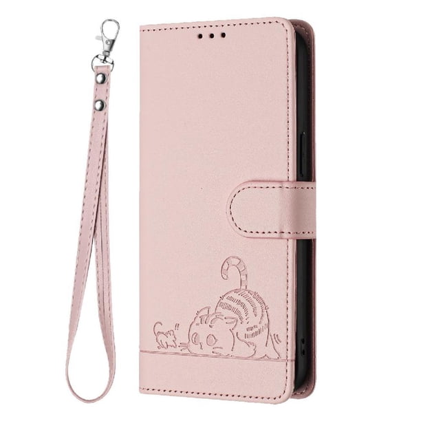 Funda tipo cartera FOXDOCK para Samsung Galaxy A02/M02 con soporte, ranuras, RFID, diseño de gato