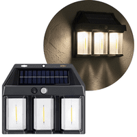 Genérico - Foco Solar Exterior 3 Luces Led Sensor Movimiento Impermeable