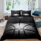 thumbnail image 1 of Basketball Duvet Cover Set Black Ball Sports Theme Bedding Set Microfiber Basketball Court Competitive Games Quilt Cover, 1 of 5