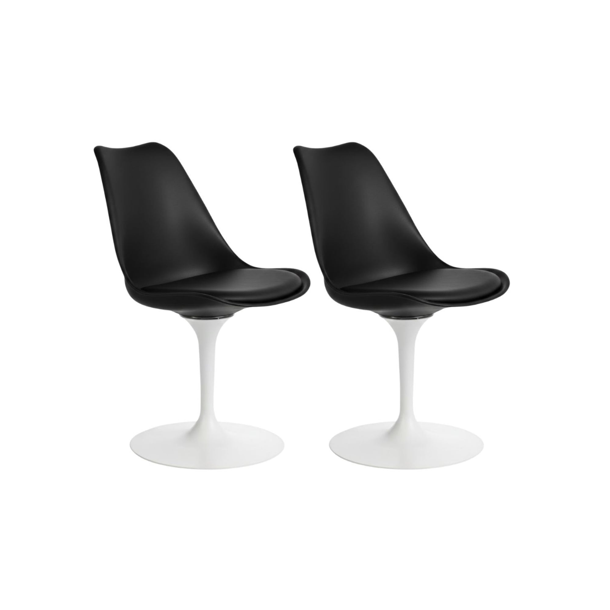 Habita2 Chile - Pack 2 Sillas Tulip Giratoria Con Pedestal Blanco Iron - Negro