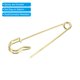 thumbnail image 4 of Uxcell Alfileres de Seguridad 2.95 pulgadas Alfileres de Costura de Metal Grandes Tono Dorado 20Pcs, 4 of 5