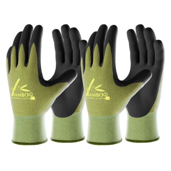 Guantes de jardinería COOLJOB de bambú con pantalla táctil, 2 pares, talla L