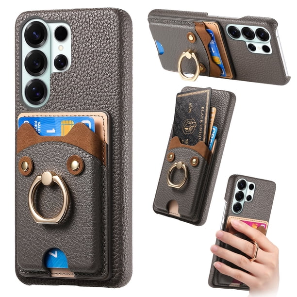 Funda FOXDOCK para Samsung Galaxy S26 Ultra billetera, soporte ajustable y diseño seguro-gris plateado