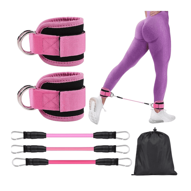 Kit Tobilleras Con Bandas De Resistencia 5 Piezas Glúteos Piernas